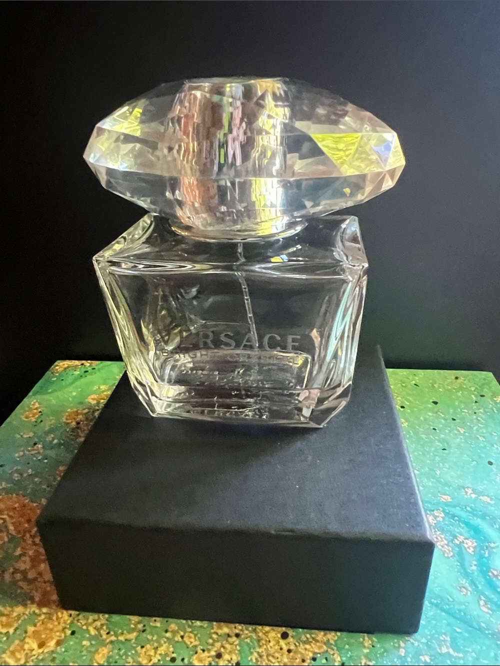 Versace Bright Crystal Glass Decorative bottle with Faceted Stopper